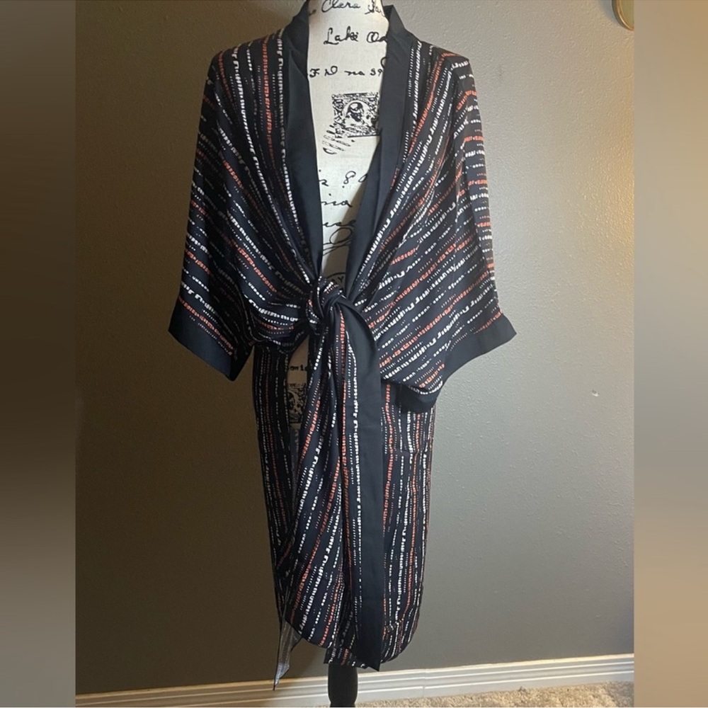 NEW- Striped Multicolor Women's Kimono/ Beach Coverup/ loungewear - Picture 7 of 11